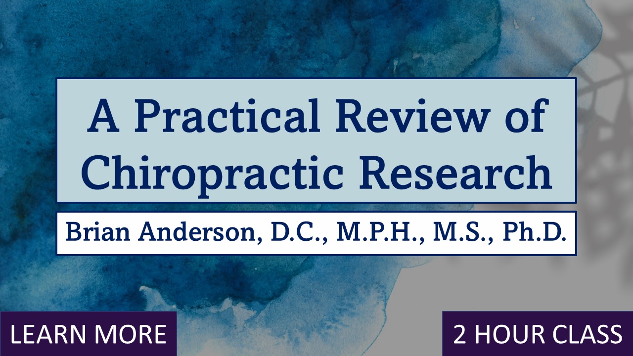 A Practical Review of Chiropractic Research